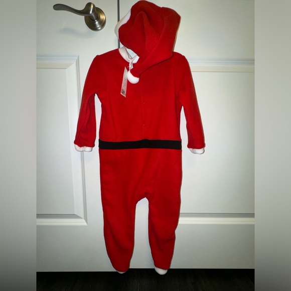 🎅 Santa Costume Onesie Pajama 18 months - 2T w Hat H&M Kids Baby Christmas Set - Picture 5 of 8